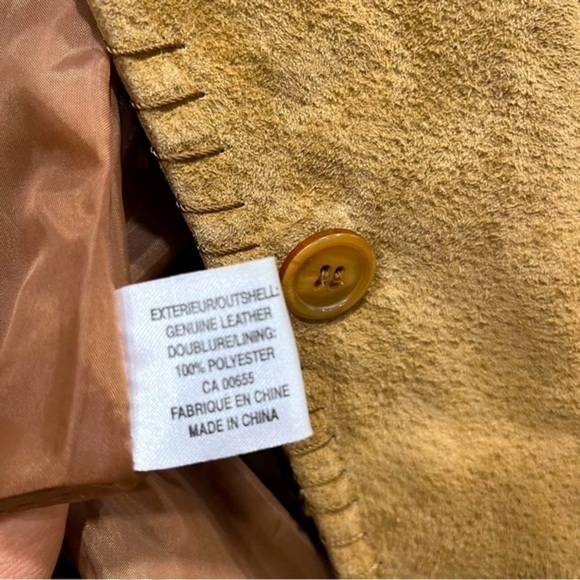 VINTAGE camel suede coastal cowgirl blazer size Large - Picture 7 of 12